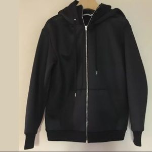 T by Alexander Wang Black Neoprene Hoodie Size XS